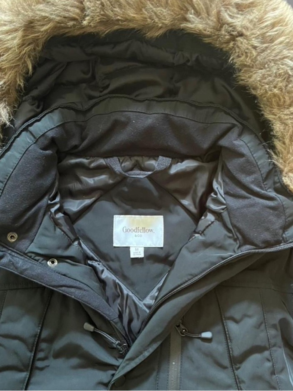 Goodfellow & Co Men’s Selby Arctic Black Parka with Faux Fur Hood Medium - Picture 4 of 6